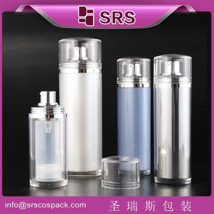 A040 acrylic oval airless pump lotion bottle 